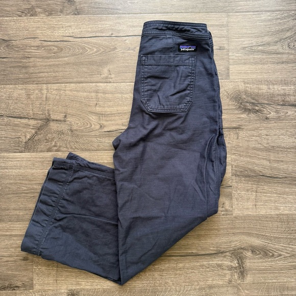 Patagonia Organic Cotton Navy Blue Hiking Wide Leg Casual Pants size 8 Women - Picture 10 of 16